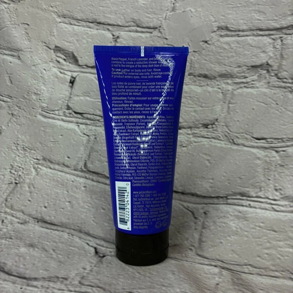 Jack Black Blue Midnight Body & Hair Cleanser Black Pepper Lavender 3 fl oz NEW